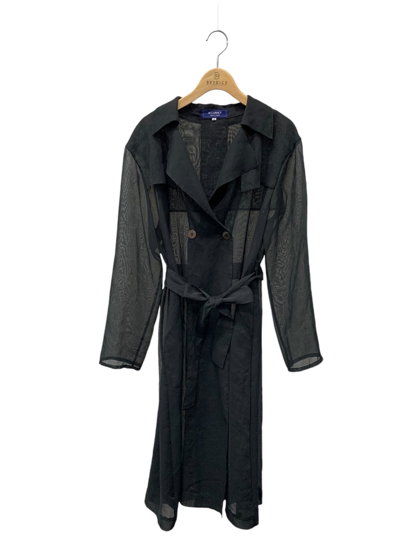 エムズグレイシー  Transparent Trench Coat 019301 コート 40 ブラック IT3ITLT6S13Y