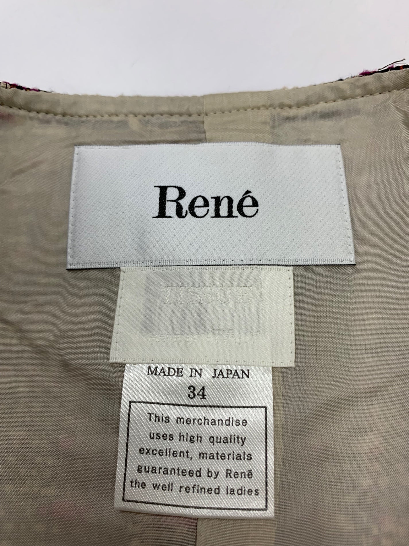 ルネ 6036690 ワンピース 34 ピンク ツィード パール IT2CNO5RWCRG