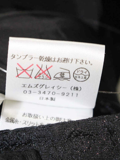 エムズグレイシー 324546 ジャケット 36 ブラック エンボス加工 フラワー ラメ IT77FNBXT6U8