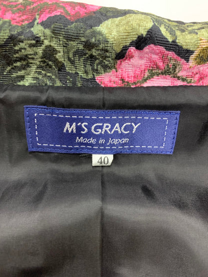 エムズグレイシー 011535 ワンピース 40 マルチカラー ジャガード ベロアリボン ITMYQQ5V8K0E