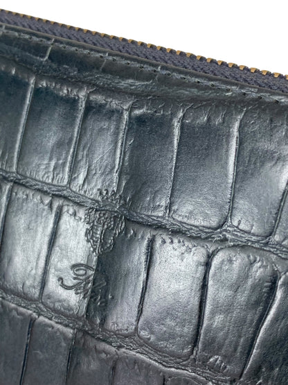 フェリージ 長財布 ブラック クロコ 型押し ジップ ITC6ZQ1QVCO0