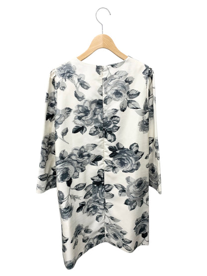 エムズグレイシー 011108 ワンピース 40 ホワイト フラワーモチーフ ITEL16NFA5BG