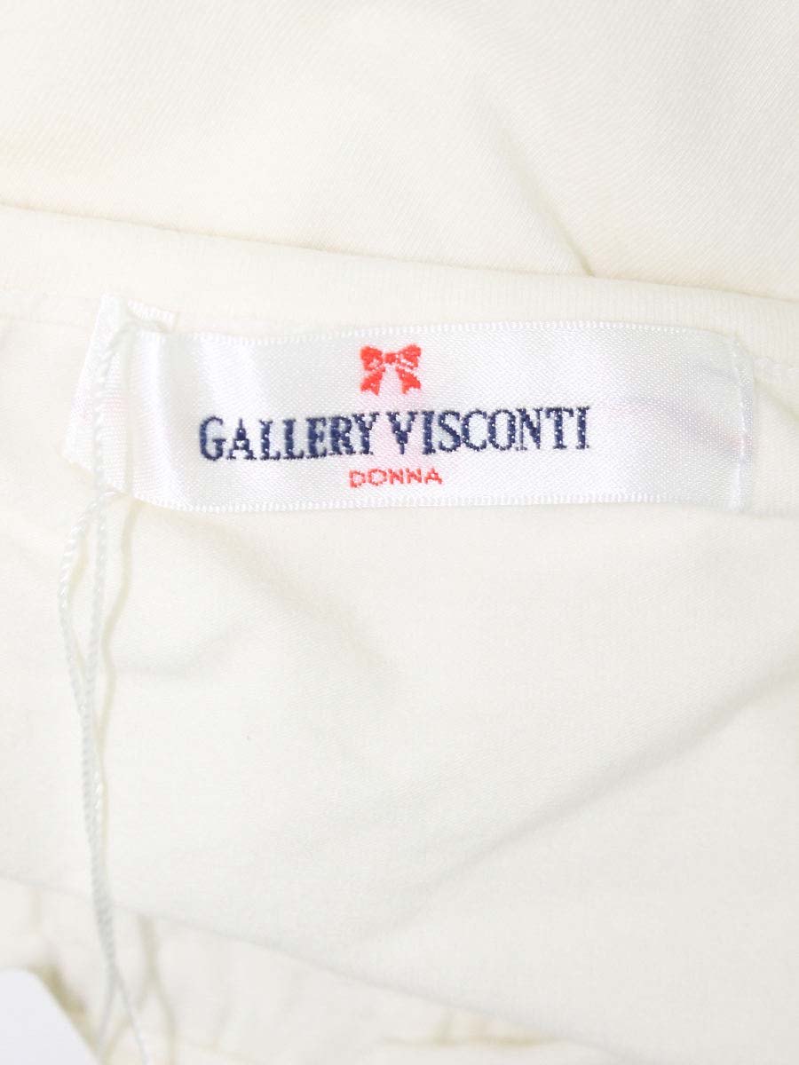 ギャラリービスコンティ 1130741 Tシャツ 3 アイボリー フリル レース パール ITKX6U5BNX8O