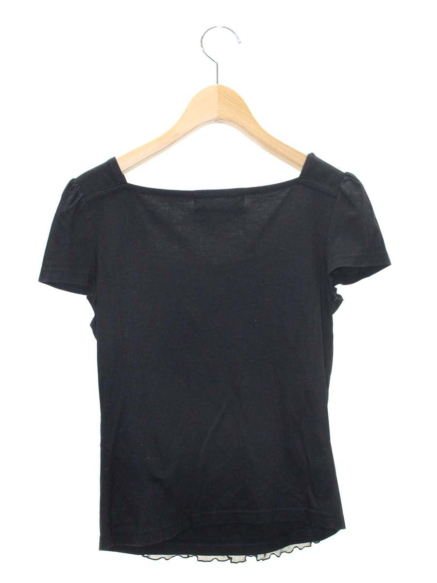 エムズグレイシー 525101 Tシャツ カットソー 38 ブラック ティアード フリル ITEQHJFBY9E8