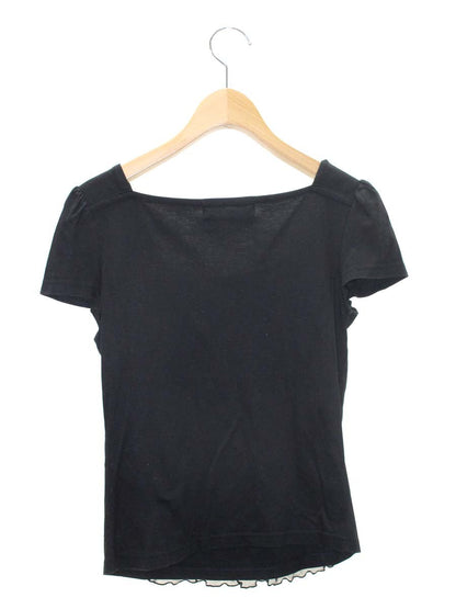 エムズグレイシー 525101 Tシャツ カットソー 38 ブラック ティアード フリル ITEQHJFBY9E8
