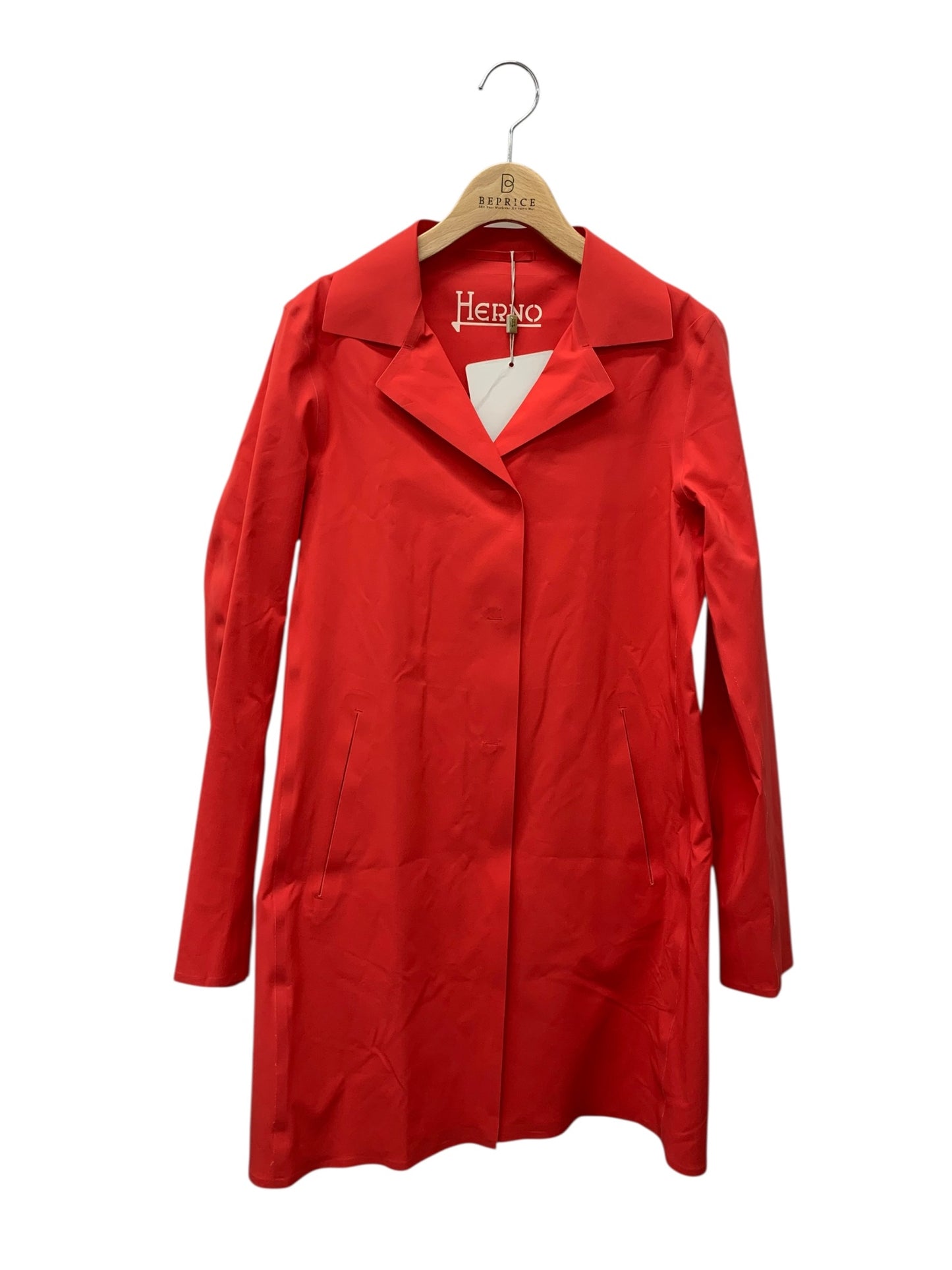 ヘルノ IM0035D 19289 6012 ステンカラーコート 42 レッド ナイロン IT0MC881M434