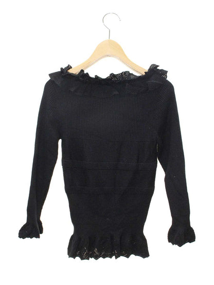 トゥービーシック W5N61 セーター 1 ブラック フリル ウール ITT8XJMW0NJ0