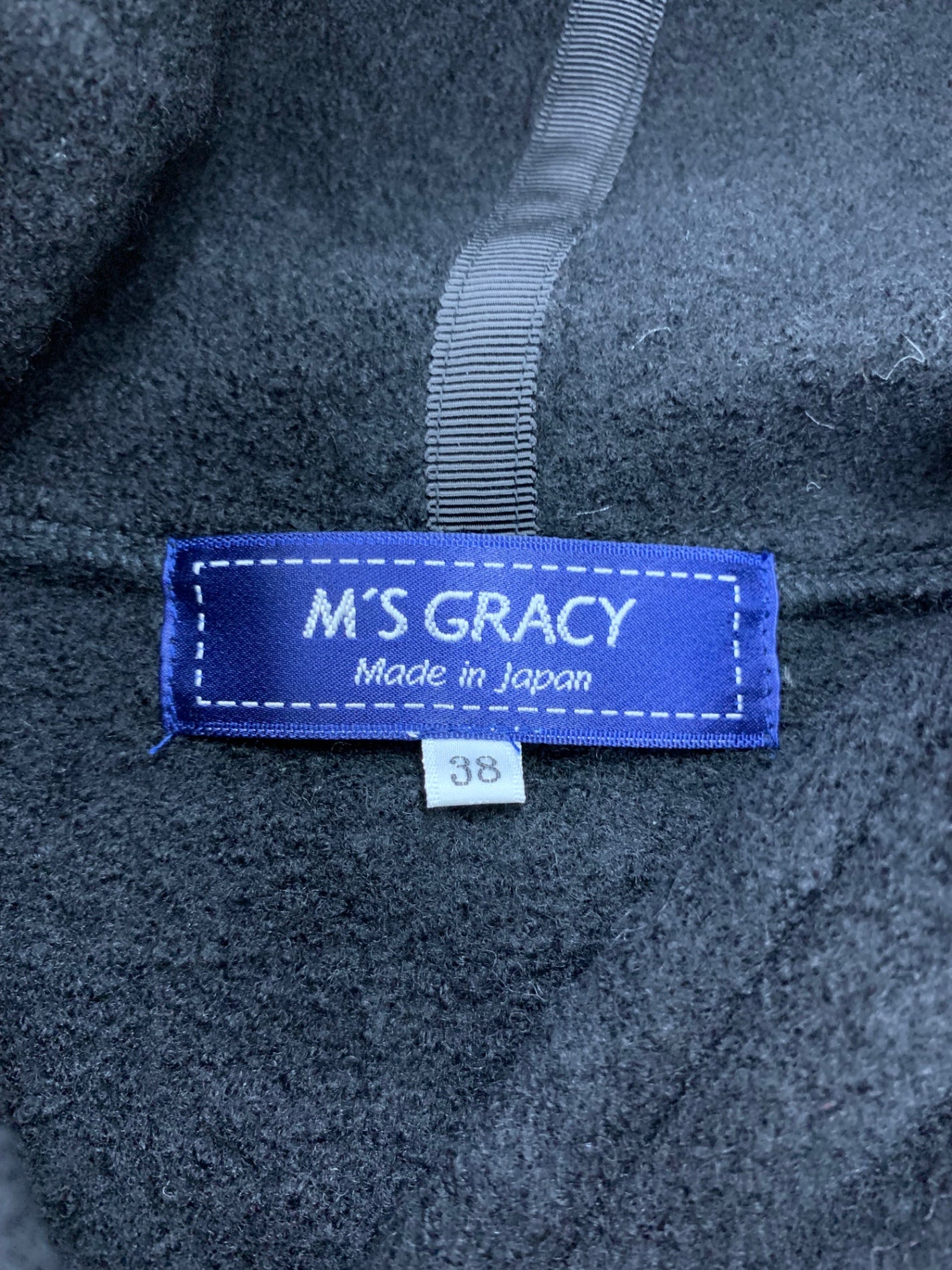 エムズグレイシー 728569 コート 38 ブラック ウール フード付き レッキスファー ITPIR9XCCWK4