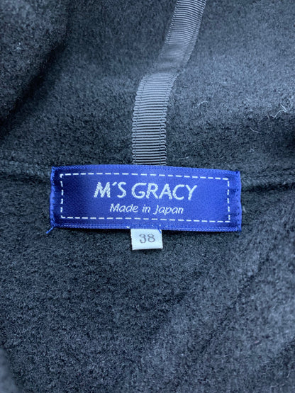 エムズグレイシー 728569 コート 38 ブラック ウール フード付き レッキスファー ITPIR9XCCWK4