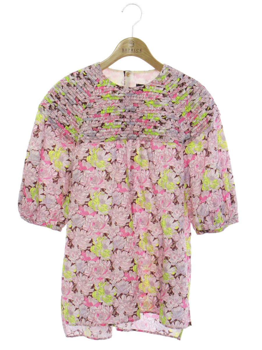 ドゥロワー コットンシルクプリントタックブラウス 6521-299-0940 36 ピンク ITPYBOVAU5UW 【SALE】