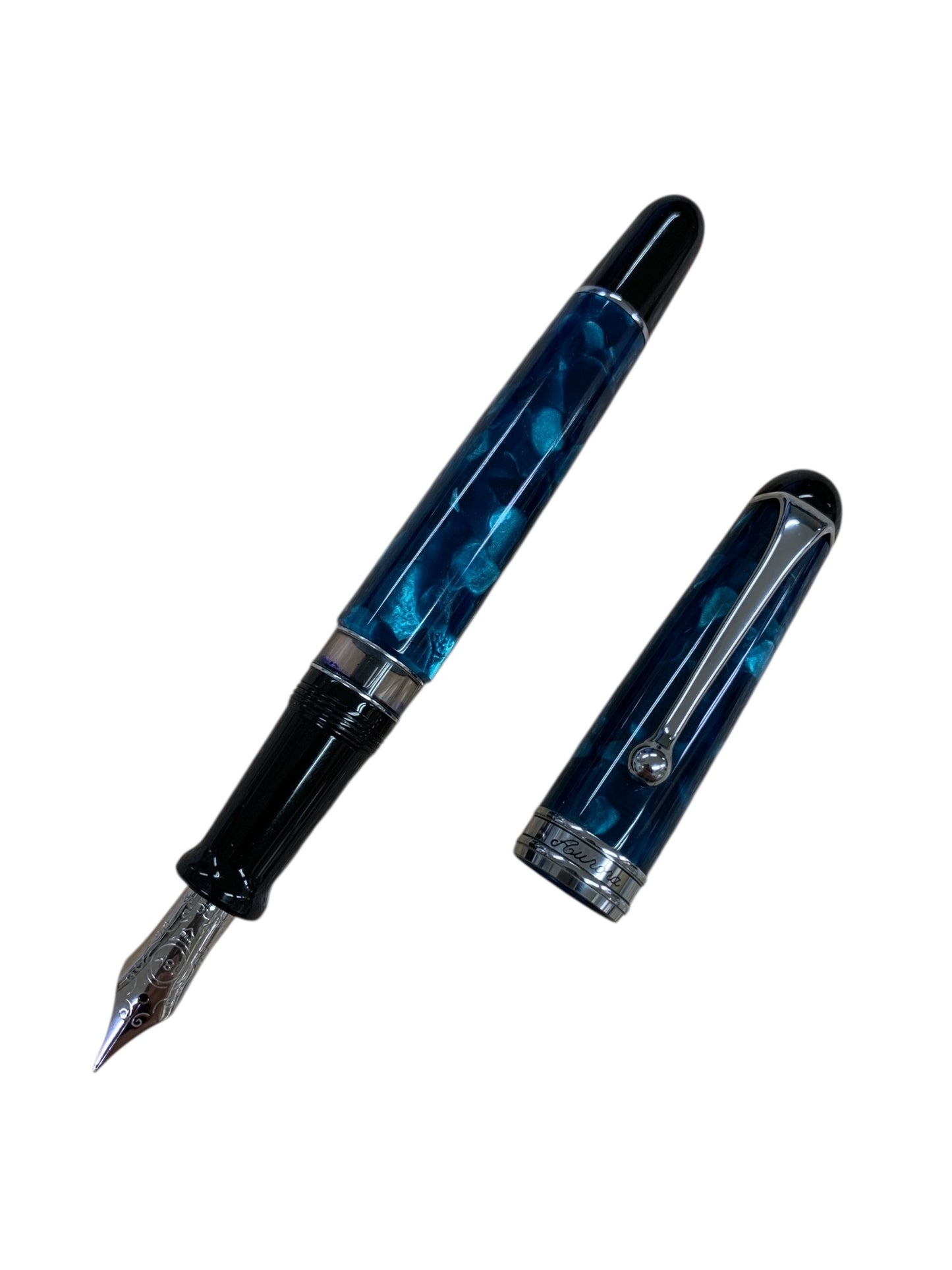 アウロラ 万年筆 ネットゥーノ 限定88 ブルー F 18K IT5G5VHK0O7S