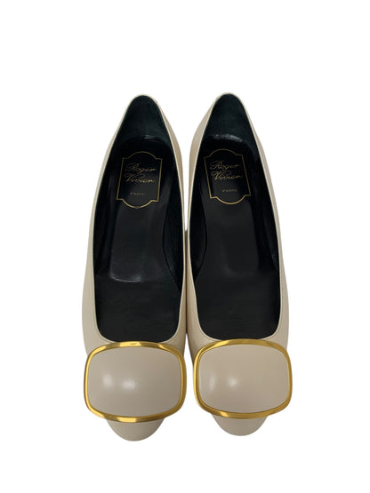 ロジェヴィヴィエ パンプス 36 アイボリー バレエフラットシューズ ラウンドトゥ IT7ZU1ALI5VS