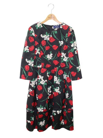 エムズグレイシー Tulip & Queen Anne's Lace Flower Dress 911559 ワンピース 38 ブラック IT9E3R4ZJVX7