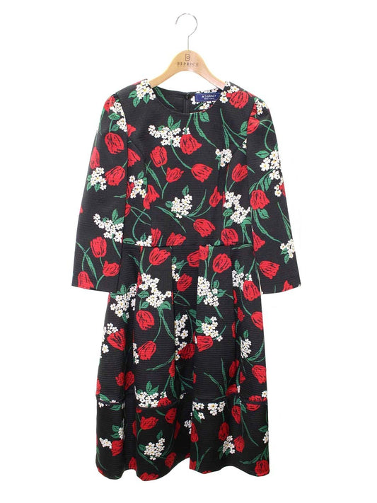 エムズグレイシー Tulip & Queen Anne's Lace Flower Dress 911559 ワンピース 38 ブラック IT9E3R4ZJVX7