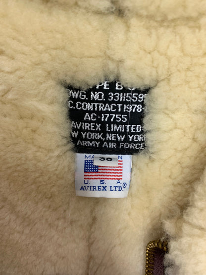 アヴィレックス type-B3 AC-17755 フライトジャケット 38 ブラウン リアルムートン ITPGZWXG0DPW