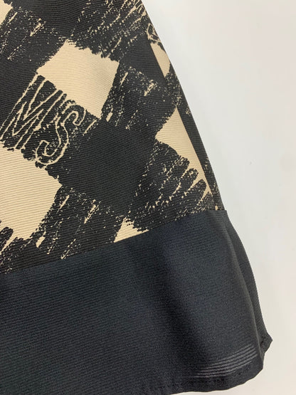 エムズグレイシー バイヤスチェックタックスカート 517318 42 ブラック チェック ロゴ ITU9YN56V9D5