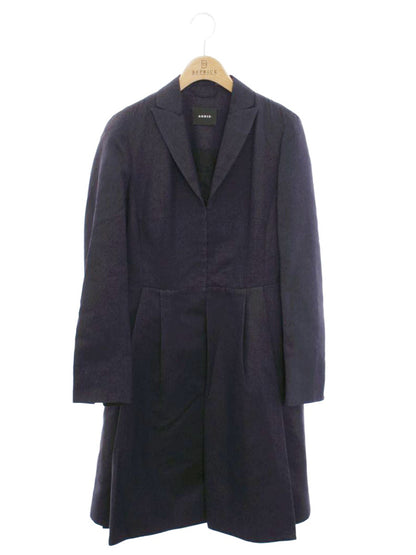 アクリス AJ-110 ワンピースコート ネイビー シルク ボーダー ITRYWJ5NRFG0 【SALE】