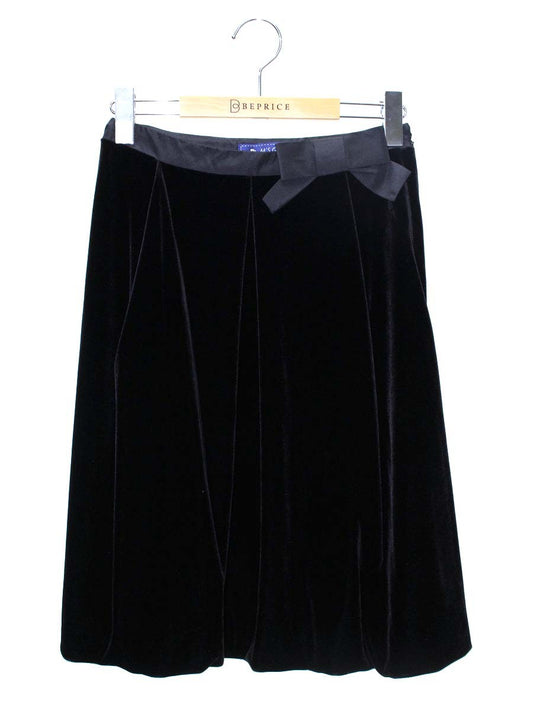エムズグレイシー 927582 スカート 38 ブラック ベロア バルーン IT8JWH73R1A8 【SALE】