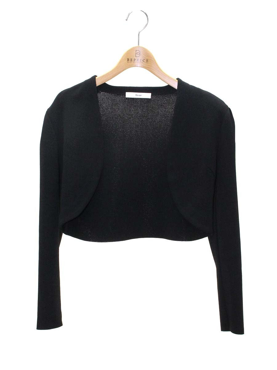 ルネ 6532300 カーディガン 36 ブラック アセテート ボレロ ITRVDKRE15GR