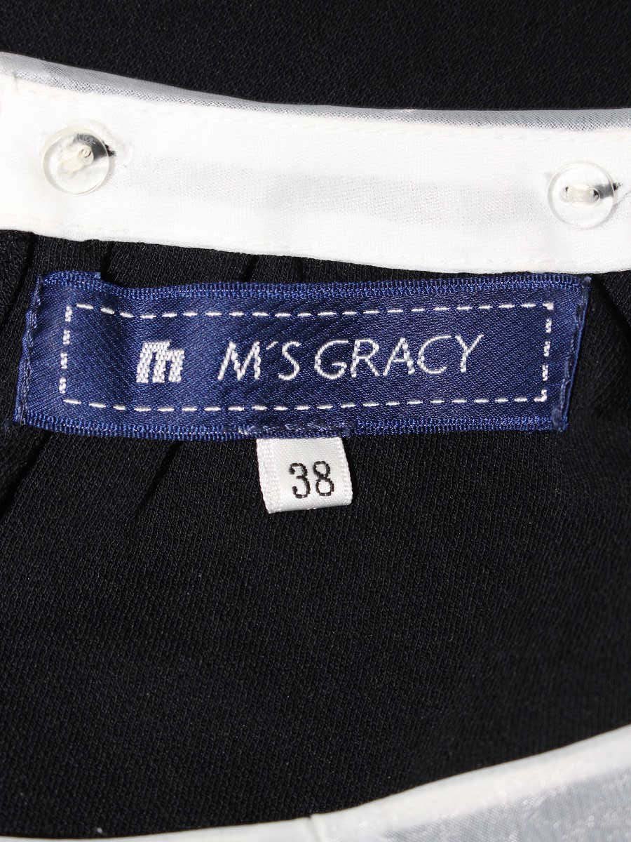 エムズグレイシー 625344 Tシャツ カットソー 38 ブラック フラワーモチーフ ITV8BVBKYKAN