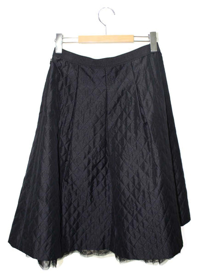 エムズグレイシー 117505 スカート 40 ブラック カメリア キルティング風 ジャガード IT4UE1VVJ1GS