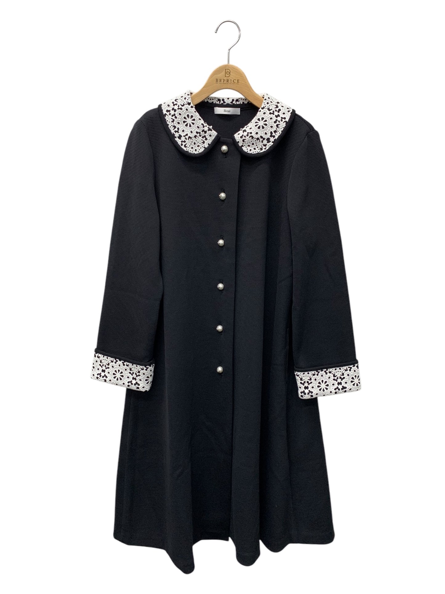 ルネ Knit Coat 6512160 コート 38 ブラック ITJ60G8QAWXT