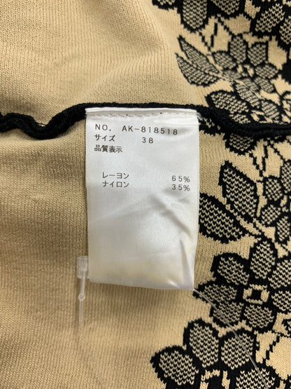 エムズグレイシー Burgundy Knit Dress 818518 ワンピース 38 ブラック ニット 花柄 IT8HFKUL5RVM