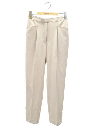 エムズグレイシー 0165 テーパードパンツ 38 ベージュ パール センタープレス IT0D3IJCIG36