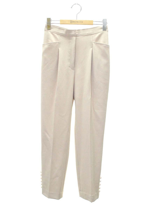 エムズグレイシー 0165 テーパードパンツ 38 ベージュ パール センタープレス IT0D3IJCIG36