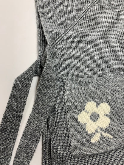 エムズグレイシー 318624 トップス 38 グレー ベスト ウール 花 ニット ITDVEYIRDN93