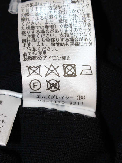 エムズグレイシー Scalloped Lavender Knit 818574 ニット セーター 38 ブラック ITMV7JVFPBAU
