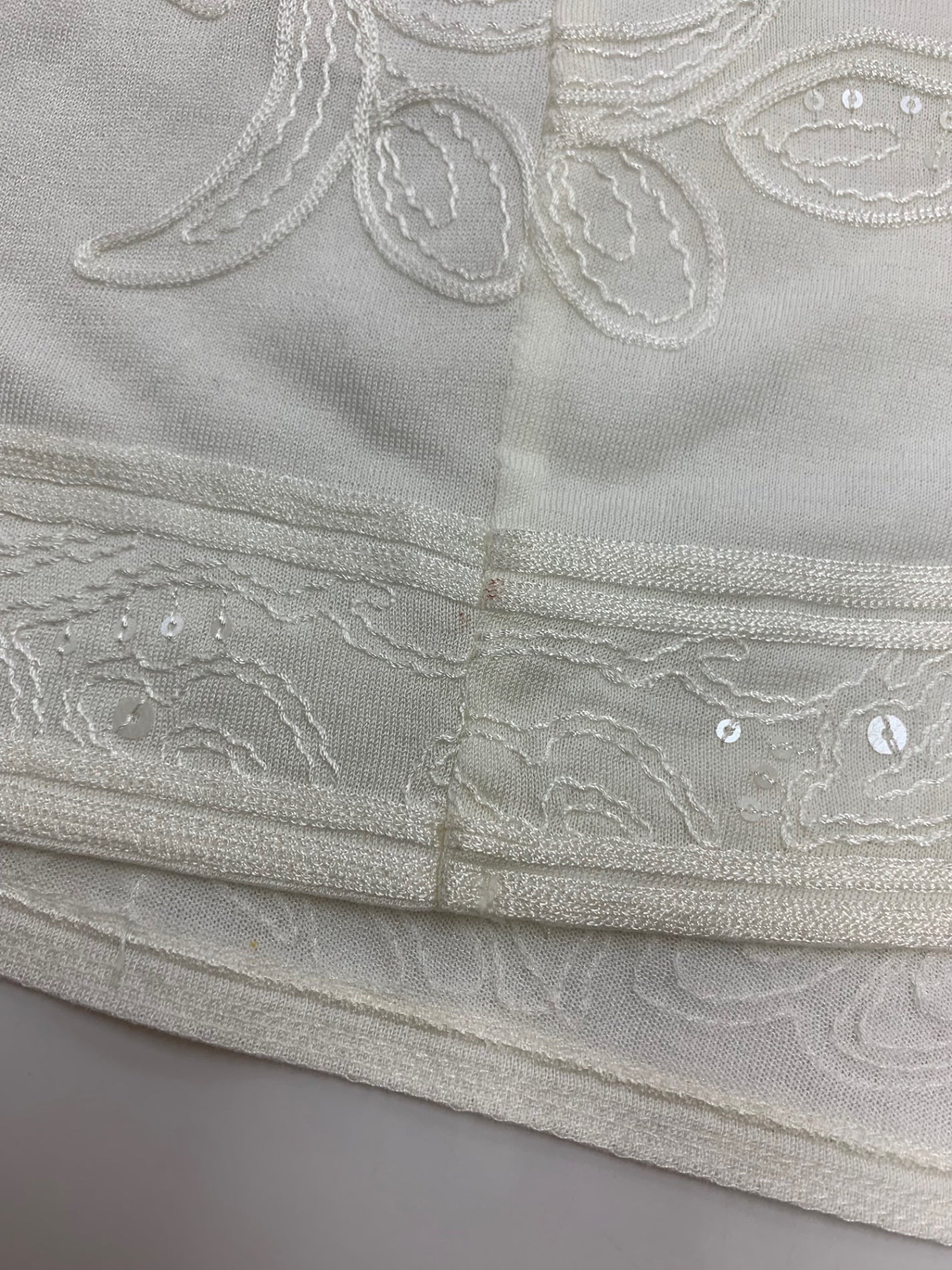 レオナールファッション 0357713 42 ホワイト ロング丈 シアー ニット カーディガン スパンコール レース ITMWVL9UWSK8