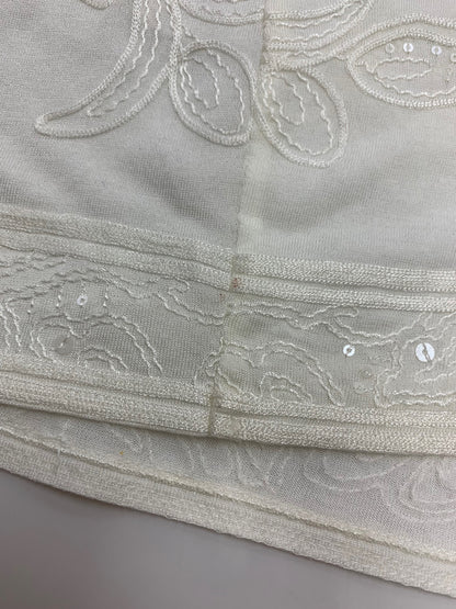 レオナールファッション 0357713 42 ホワイト ロング丈 シアー ニット カーディガン スパンコール レース ITMWVL9UWSK8