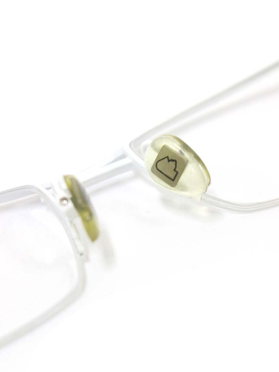 アランミクリ A0697 メガネ ホワイト/ブラック メタルフレーム ハーフリム（ナイロール）スクエア ITFI1UTZUOCG