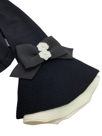 エムズグレイシー 318101 カーディガン 40 ブラック ジップアップ 袖リボン ITJXQFPODRY0