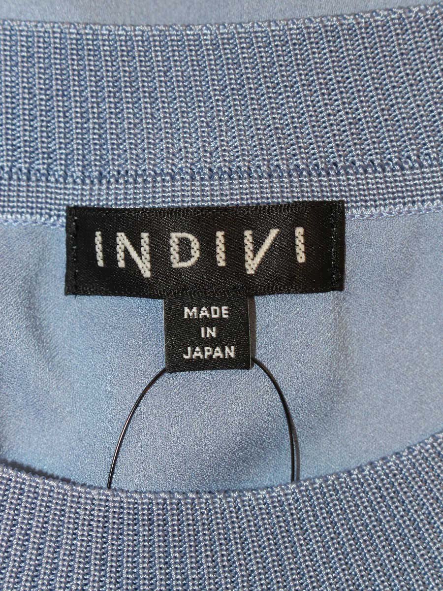 インディヴィ 2985 203 カットソー 38 ブルー ITMRD4CLA7HM