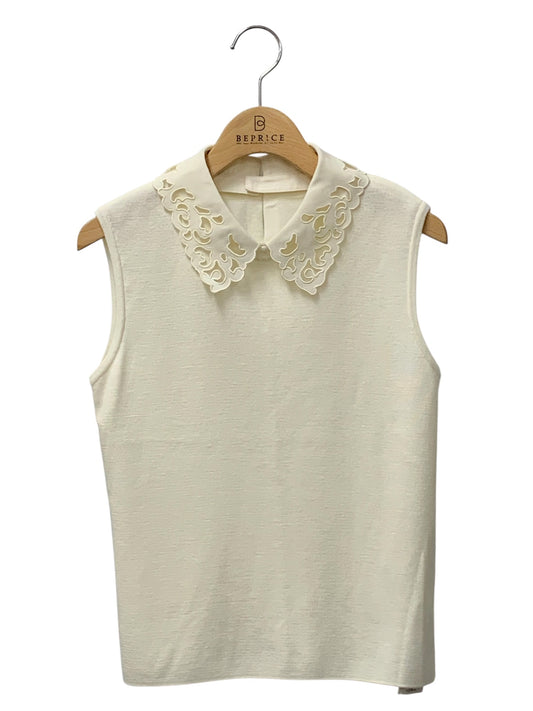 フォクシーブティック Viola Top ヴィオラトップ 44933 ニット 38 ホワイト 衿付 ITUE0VF3JOAW