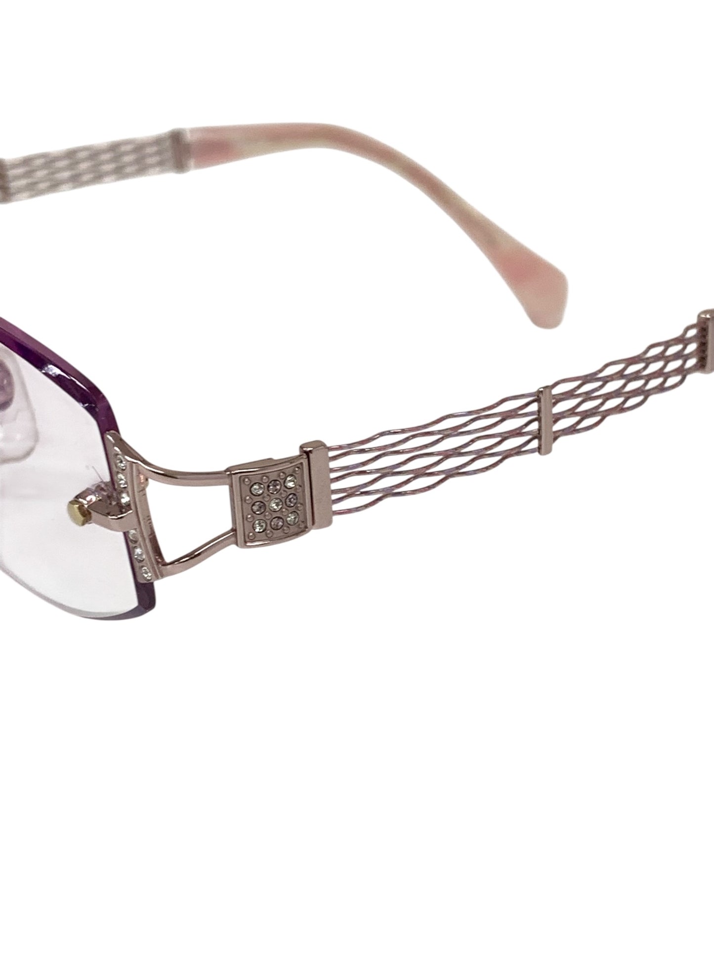 ラインアートシャルマン XL1093　 メガネ ピンク マーブル柄 ラインストーン ITYWN6WDQ97G 【SALE】