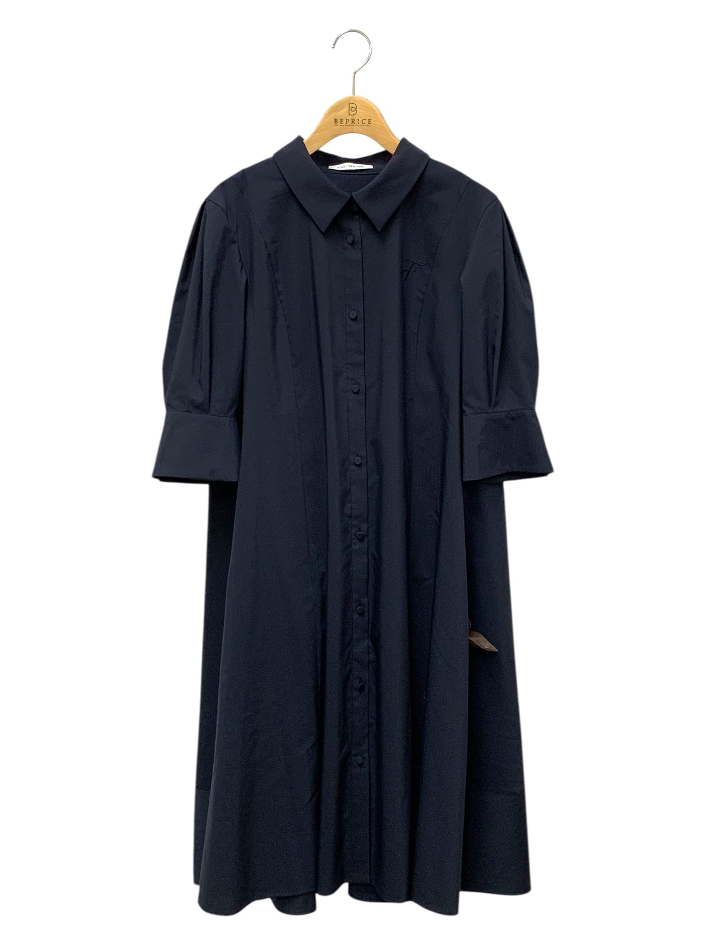フォクシーニューヨーク  Dress Aérienne 44667 ワンピース 40 ネイビー 刺繍 パフスリーブ FOXEY EXPRESS掲載商品 ITG42QQ8V9D0