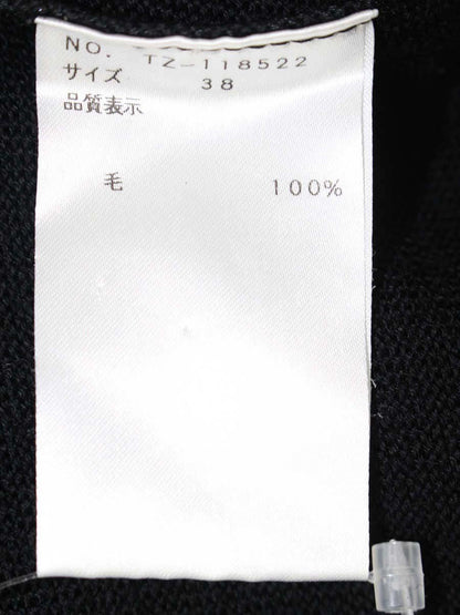 エムズグレイシー 118522 カーディガン 38 ブラック フリル パールボタン ロング ITOS60A3RB0Y