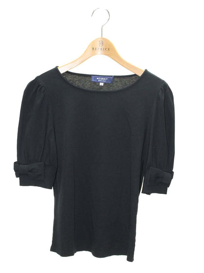 エムズグレイシー 315325 トップス 40 ブラック リボン 綿100％ ITHE0E9ZNLMG