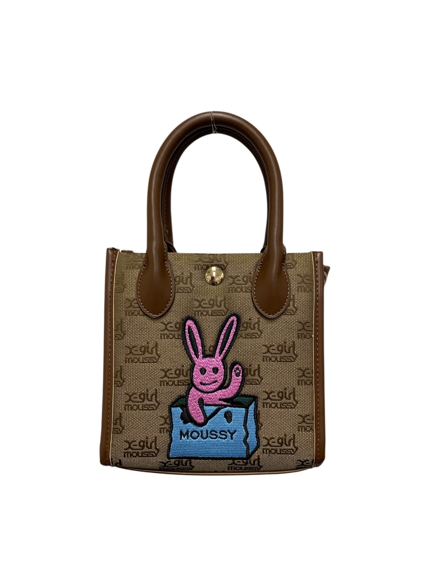 エックスガール MOUSSY コラボレート ショルダーバッグ ブラウン 総柄 ウサギ ITIM1KD026WM