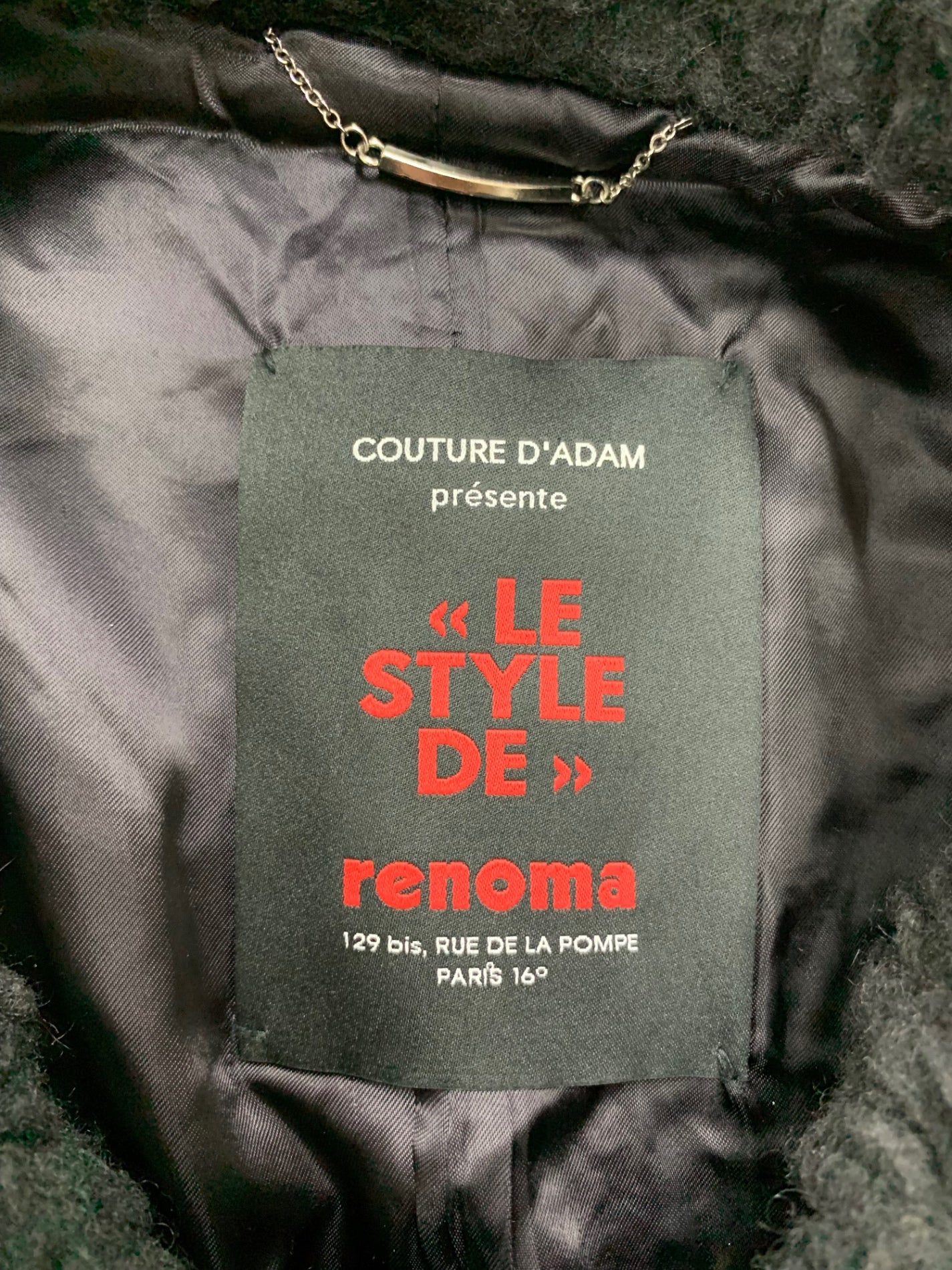 クチュールドアダム ×renoma PARIS ボアP-ジャケット 21SS-046 36 ブラック ITMFRPCESYEG