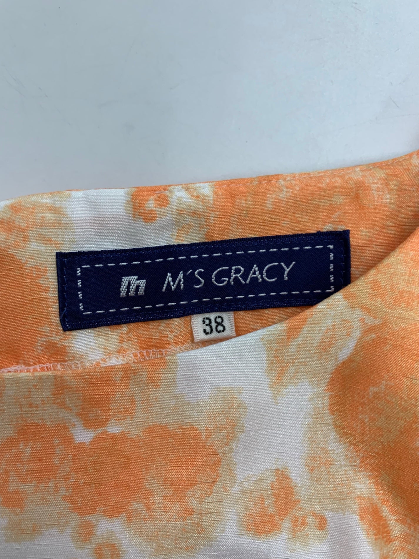 エムズグレイシー 621136 ワンピース 36 オレンジ フラワーモチーフ ITEHHQ2B8VTK