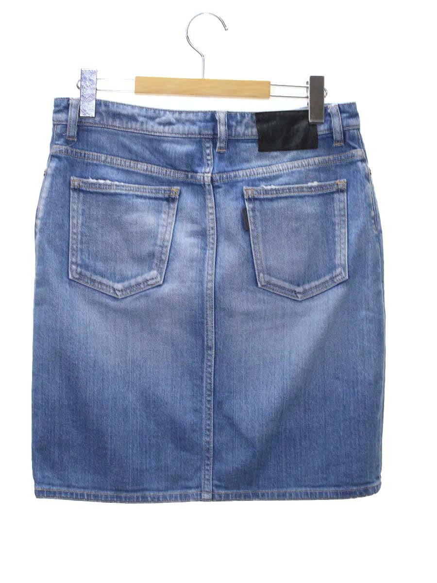 ジルサンダー POCKET SKIRT PJJWLM6643 デニムスカート S ブルー ダメージ加工 IT655DZ5BQ86