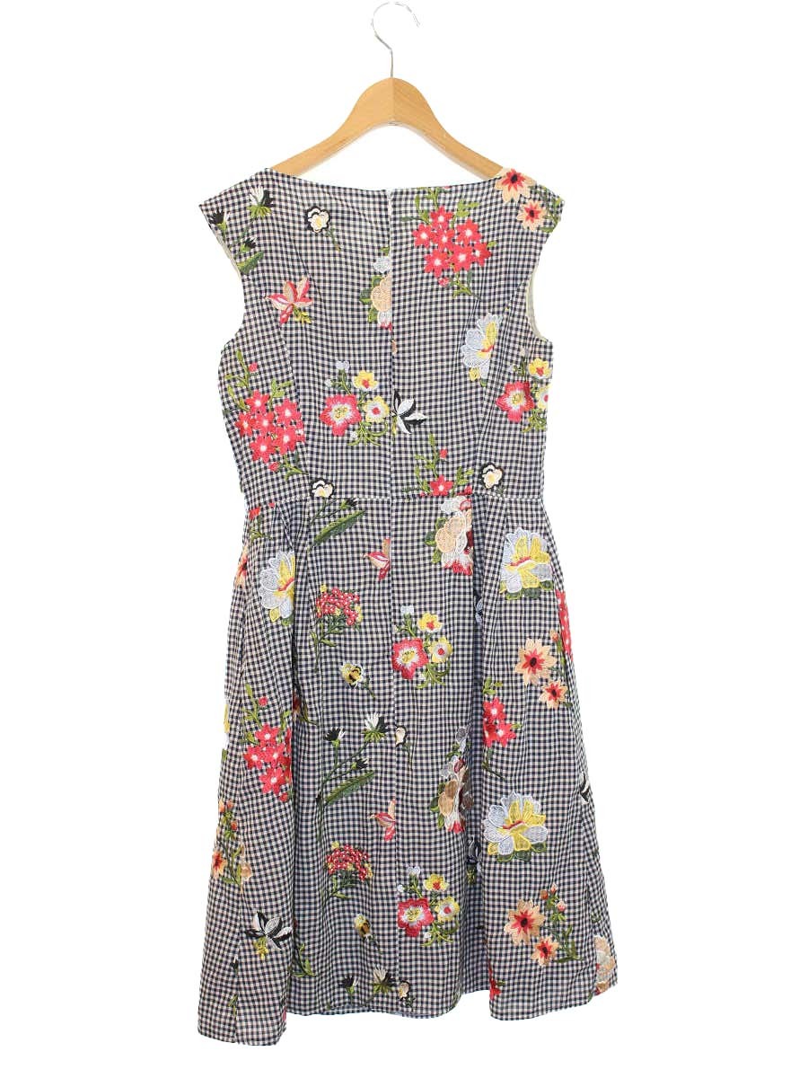 トッカ POTTED FLOWERS OPTOYM0410 ワンピース 2 ネイビー/マルチカラー チェック柄 ITSZHONUHZHQ