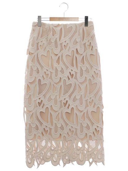 セルフォード CWFS194054 タイトスカート 38 ベージュ ハートレース IT1G9KE5IXXC