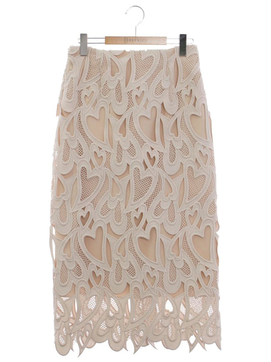 セルフォード CWFS194054 タイトスカート 38 ベージュ ハートレース IT1G9KE5IXXC