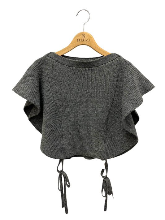 エムズグレイシー ケープ風フリルジレ 118626 ニット セーター 38 グレー ITWJN8FWA9XY