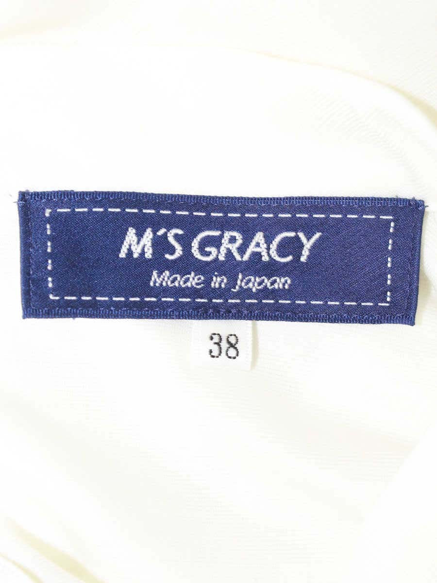 エムズグレイシー Spangle Cut sew 915102 Tシャツ カットソー 38 ホワイト スパンコール リボン ロゴ 刺繍 ITG75S2OWMC8
